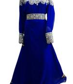 Blue Beads and Stone Work Georgette Hand Stiched Arab Islamic farasha