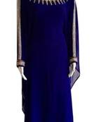 Blue Beads and Stone Work Georgette Hand Stiched Arab Islamic farasha