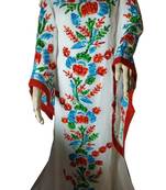 Multicolor Embroidery Work Georgette Hand Stiched Arab Islamic farasha