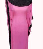 Pink Beads and Stone Work Georgette Hand Stiched Arab Islamic farasha