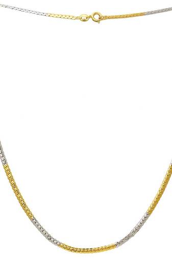 Dual Toned Designer Silver Golden Necklace Chain