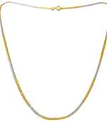 Dual Toned Designer Silver Golden Necklace Chain