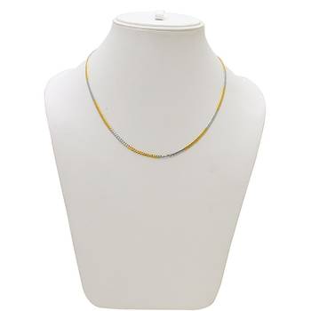 Dual Toned Designer Silver Golden Necklace Chain 2