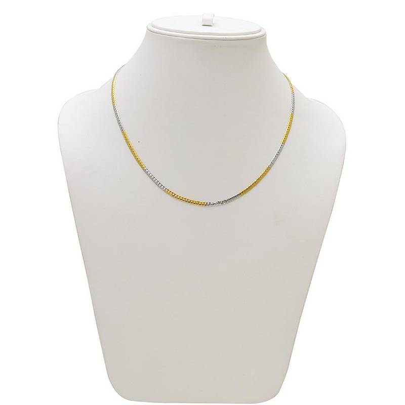 Dual Toned Designer Silver Golden Necklace Chain