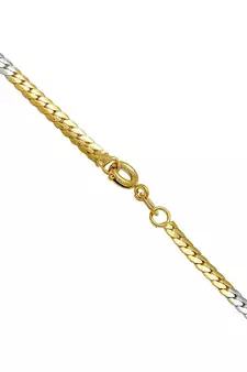 Dual Toned Designer Silver Golden Necklace Chain