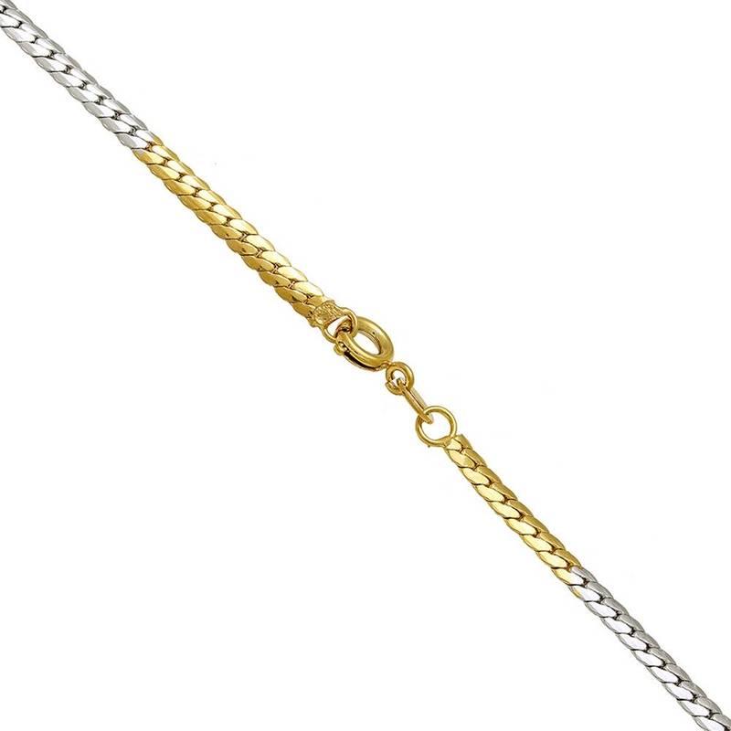 Dual Toned Designer Silver Golden Necklace Chain