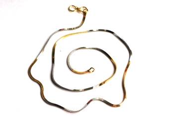 Dual Toned Designer Silver Golden Necklace Chain 2