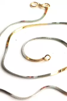 Dual Toned Designer Silver Golden Necklace Chain