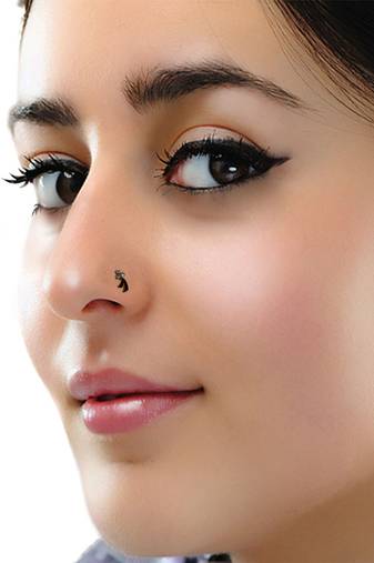 Designer Diamond Studed Maroon Meenakari Work Nose Ring Or Nose Pin
