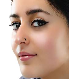 Designer Diamond Studed Maroon Meenakari Work Nose Ring Or Nose Pin