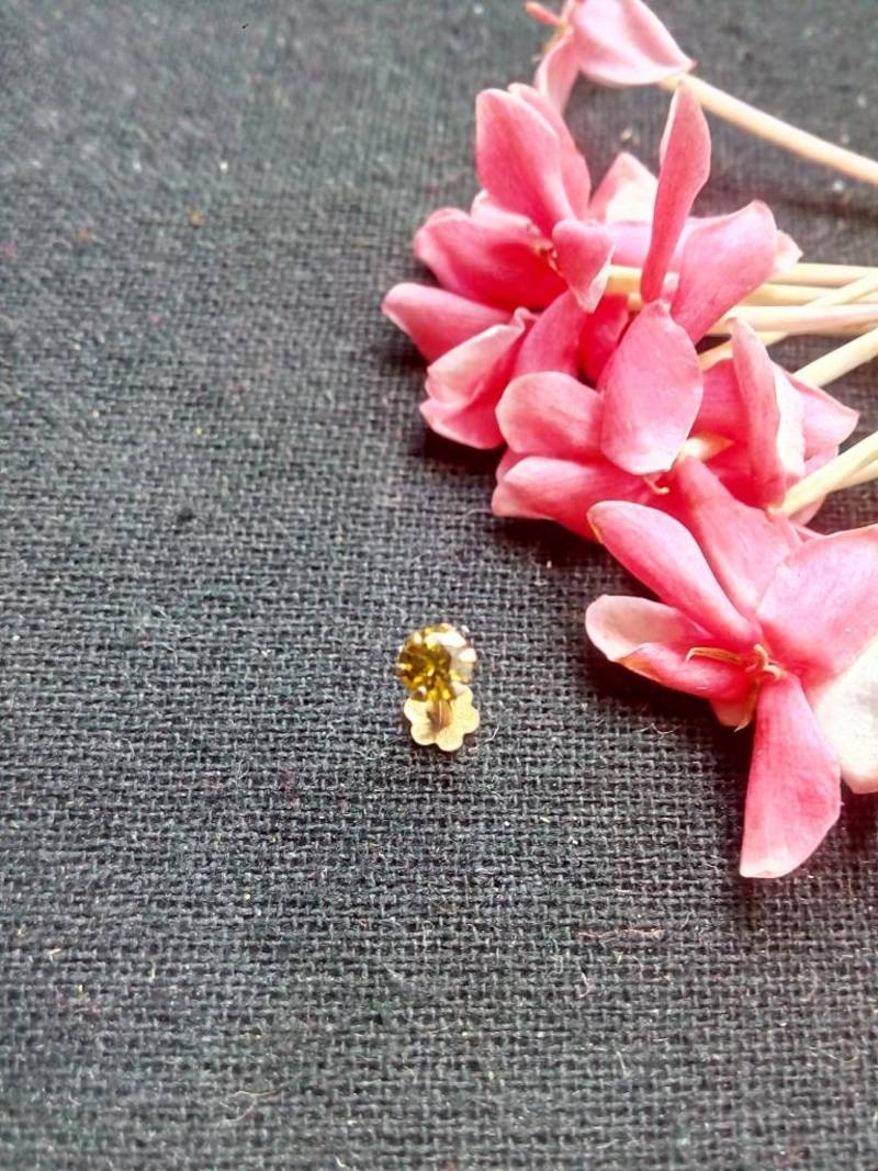Medium Size Coloured Stone Diamond Nose Ring