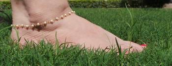 Pearl Stone Adjustable Anklet Set Pair 1