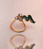 Greenish Blue Floral Diamond Studed Nose Ring Or Nose Pin