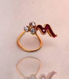 Maroon Zig Zag Designer Nose Pin