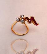 Maroon Zig Zag Designer Nose Pin