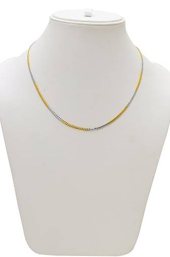 Dual Toned Designer Silver Golden Necklace Chain