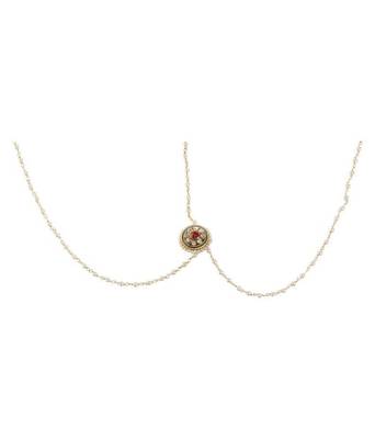 Designer Agate Stone Pearl Chained Maang Tikka 3