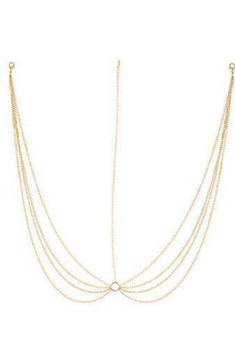 Simple Designer Golden Chain Multi layered Maang Tikka