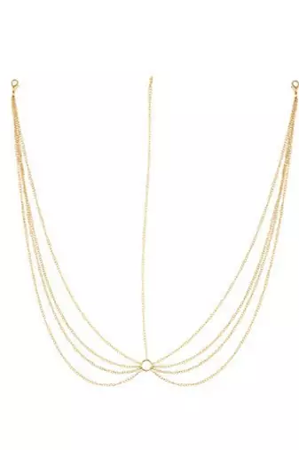 Simple Designer Golden Chain Multi layered Maang Tikka