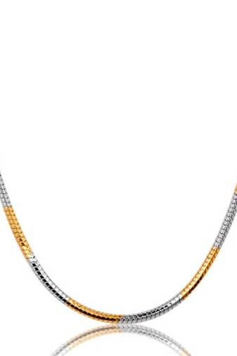 Dual Toned Designer Silver Golden Necklace Chain