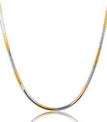 Dual Toned Designer Silver Golden Necklace Chain