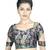 Cut Out Sleeves Black Multicolor Open Blouse
