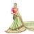 Parrot green embroidered silk saree with blouse