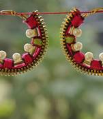 embroidered pearl hoops