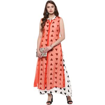 Red printed chiffon kurtas-and-kurtis 1
