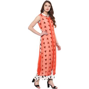 Red printed chiffon kurtas-and-kurtis 3