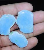 90.8cts 100% natural rare angelite 3pc. Mix size slice loose cabochon