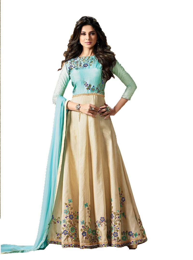 Multicolor diamond work silk salwar