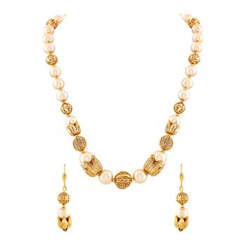 Marvellous Gold Plated Necklace Mala Set For Women 1