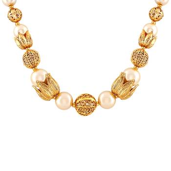 Marvellous Gold Plated Necklace Mala Set For Women 3