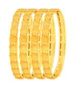 Brilliant Laxmi Coin Gold Plated Set Of 4 Bangles For Women