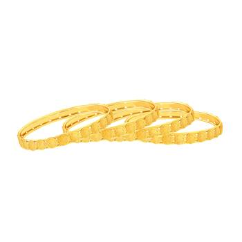 Brilliant Laxmi Coin Gold Plated Set Of 4 Bangles For Women 2