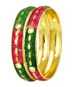 Divine Meenakari Work Gold Plated Enamel Bangle For Women