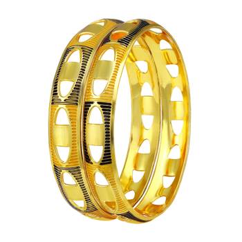 Eye Catchy Meenakari Work Gold Plated Enamel Bangle For Women 1