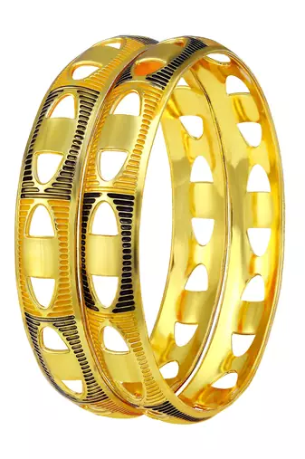 Eye Catchy Meenakari Work Gold Plated Enamel Bangle For Women