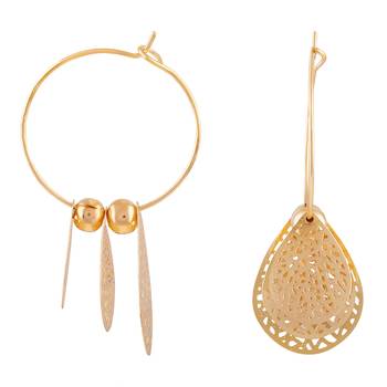 Attractive Dangle Gold Plated Leaf Shape Earring For Women 3