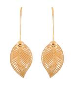 Classy Dangle Gold Plated Leaf Shape Earring For Women