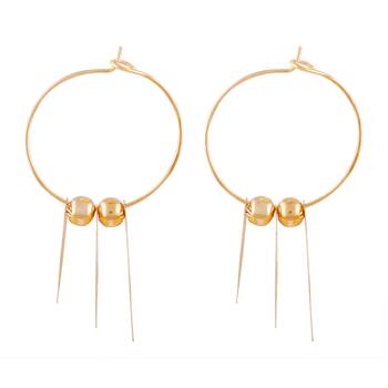 Classy Dangle Gold Plated Leaf Shape Earring For Women 2
