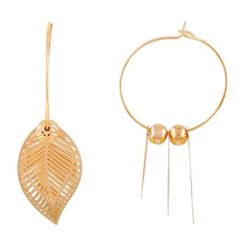 Classy Dangle Gold Plated Leaf Shape Earring For Women 3