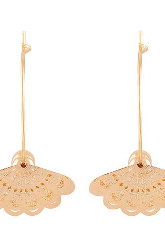 Intricately Crafted Dangle Gold Plated Butterfly Shape Earring For Women