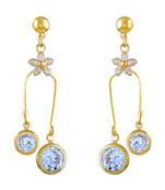 Blossomy Dangle Gold Plated Flower Design Earring For Women