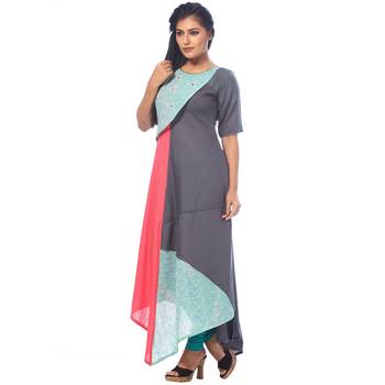 Grey printed linen kurtas-and-kurtis 4