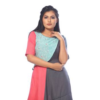 Grey printed linen kurtas-and-kurtis 5