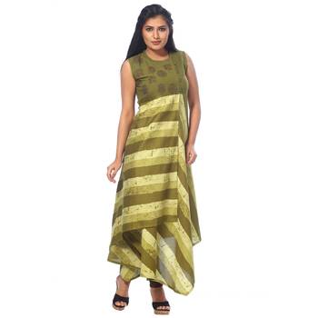 Green printed silk kurtas-and-kurtis 1