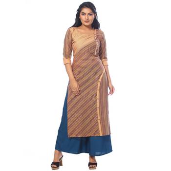 Beige printed cotton kurtas-and-kurtis 1
