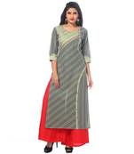 Green printed cotton kurtas-and-kurtis